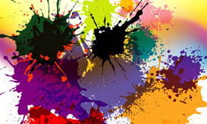 splashed designs in colored vector